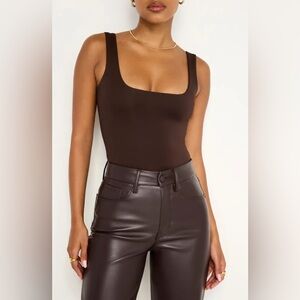 Good American Scuba Modern Tank Bodysuit in Bark003